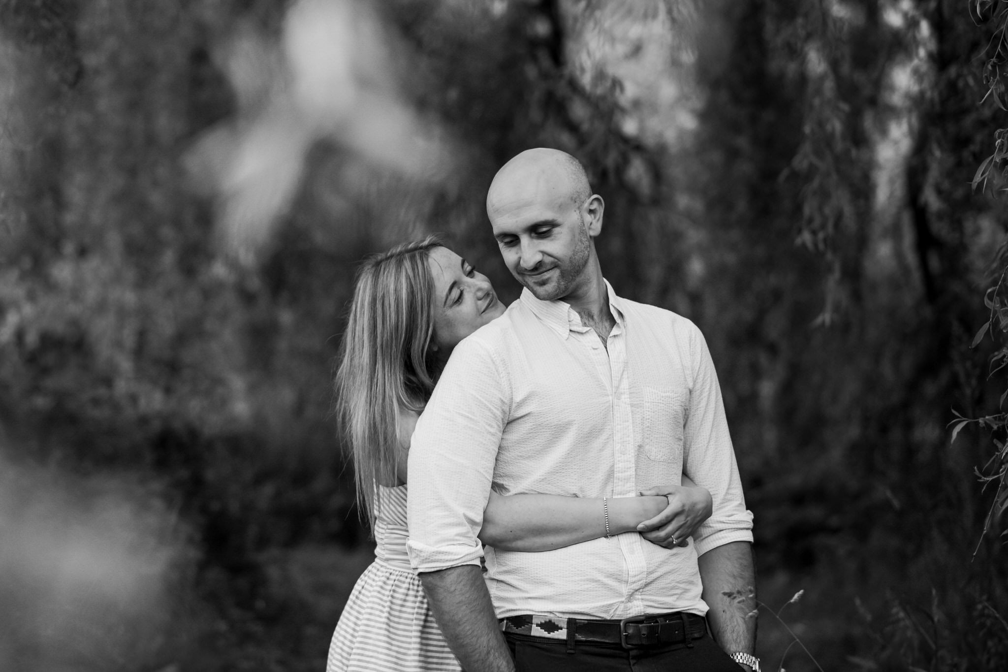 Black and white engagement photoshoot