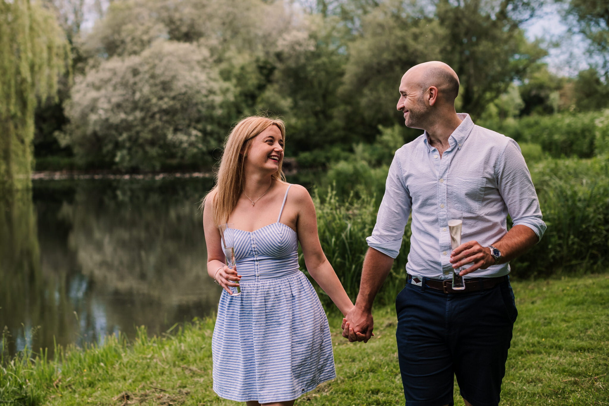 Champagne in Engagement Shoot