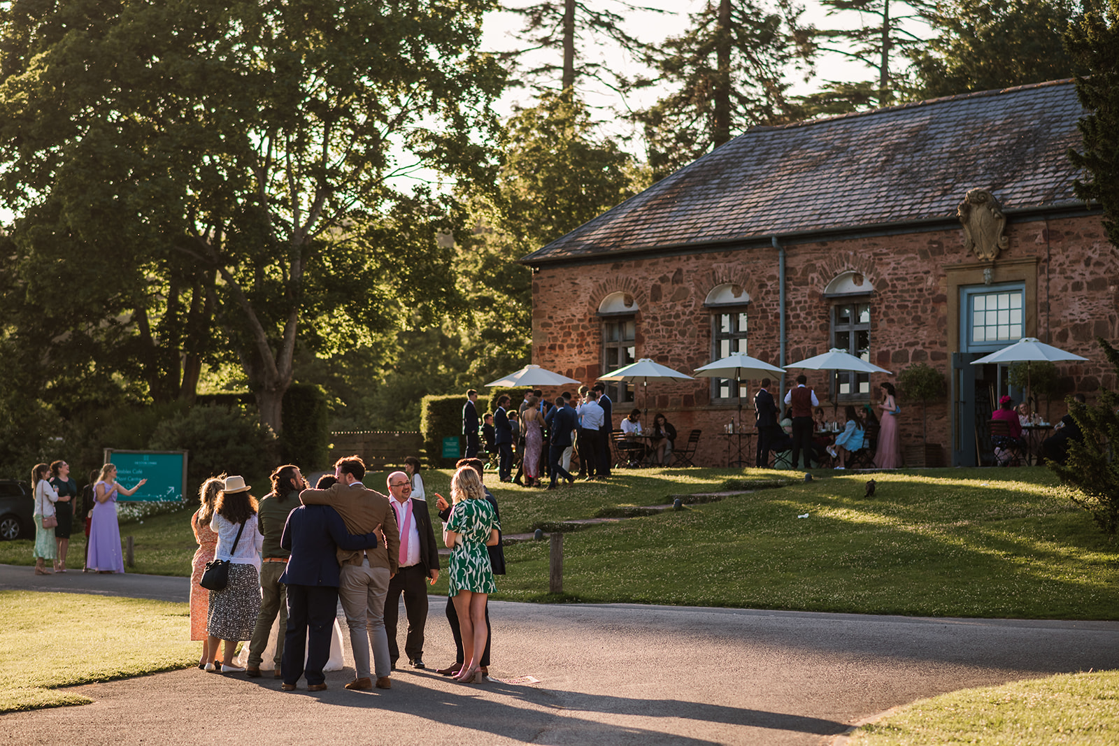Evening wedding reception at Hestercombe House