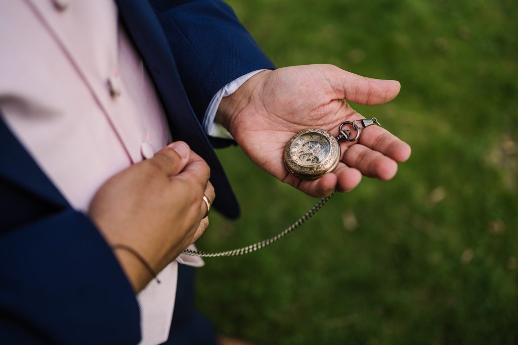 Photo of pocketwatch at Hestercombe Wedding
