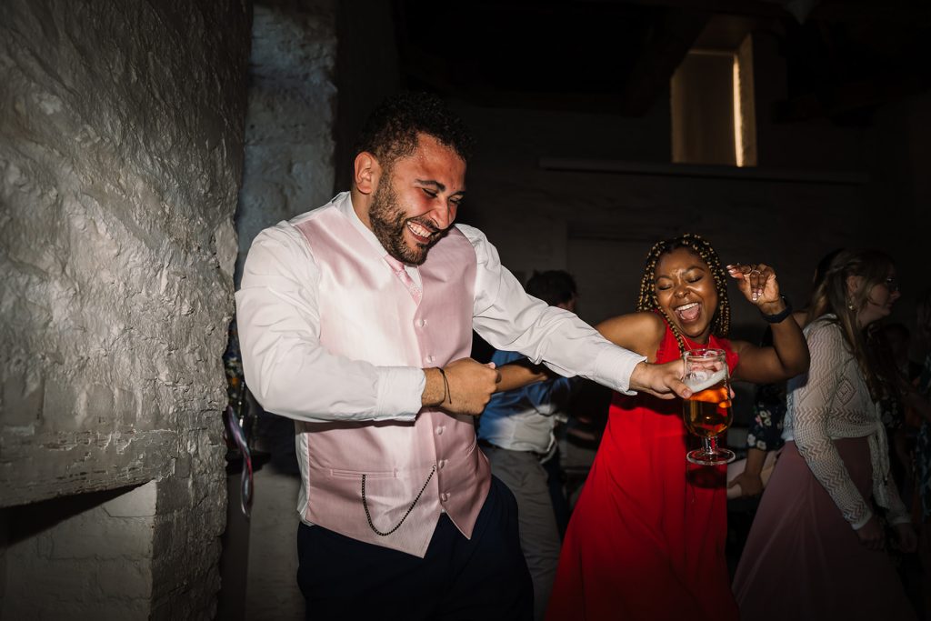 Groom dancing at Hestercombe House