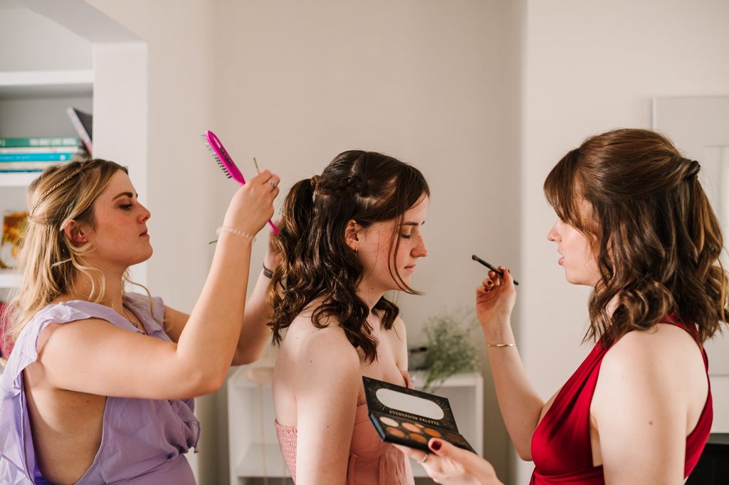 Bridal prep photos at Taunton