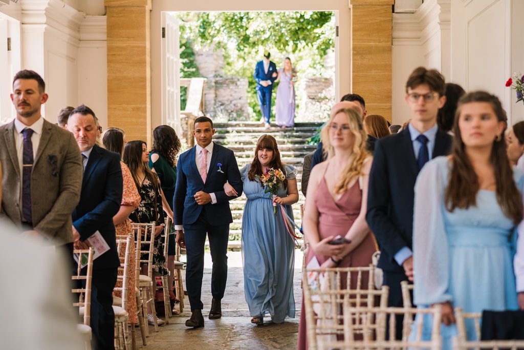 Blue bridesmaid dress at Hestercombe