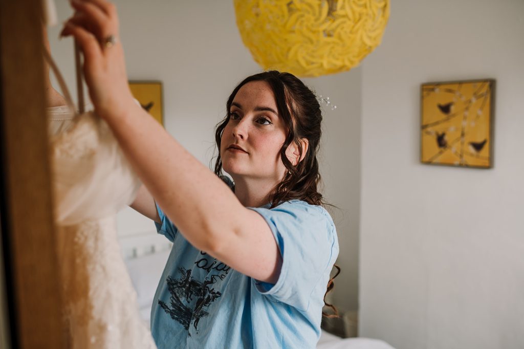 Bride getting ready at Taunton