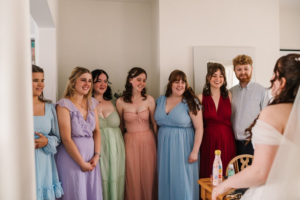 Photo of wedding dress reveal