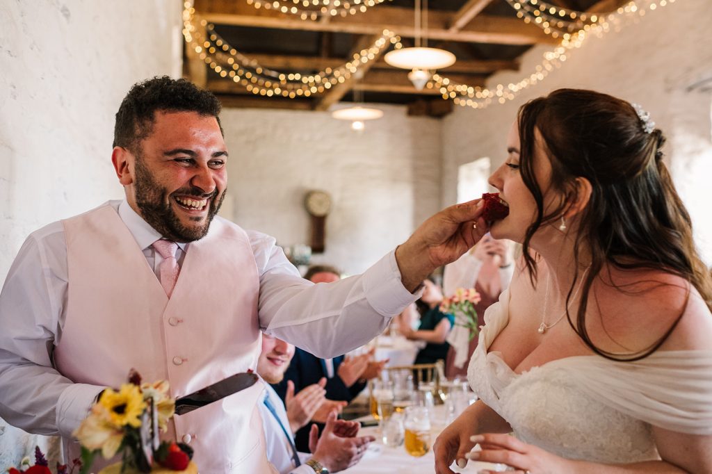 Fun photos of cake cutting in Taunton