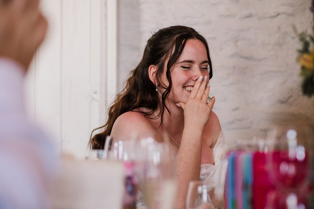 Laughing bride photo