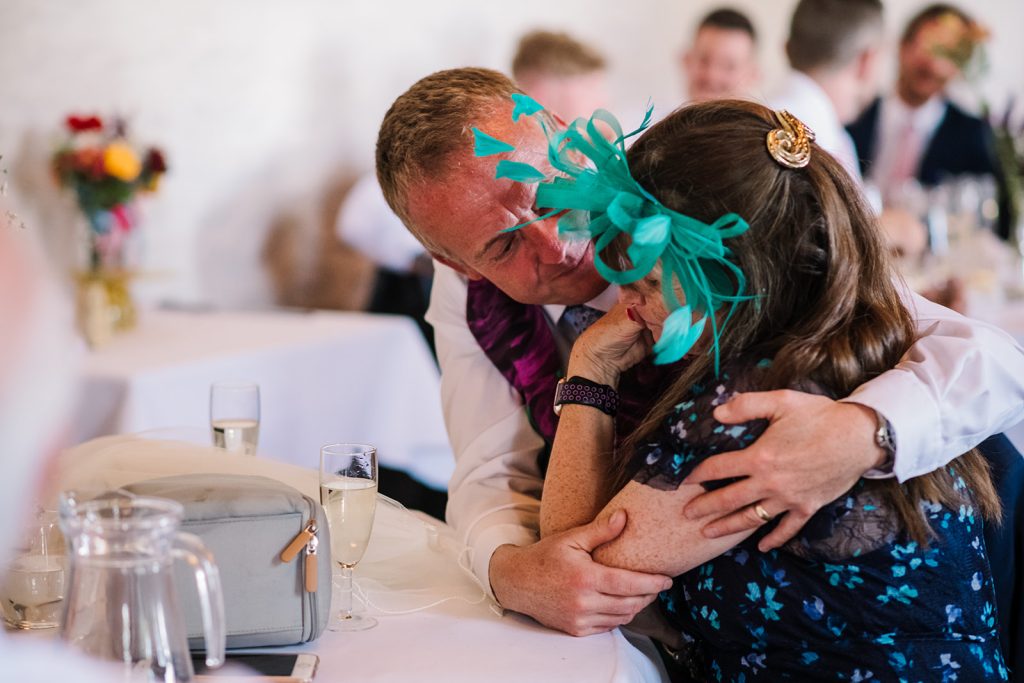 Somerset wedding photography of emotional parents